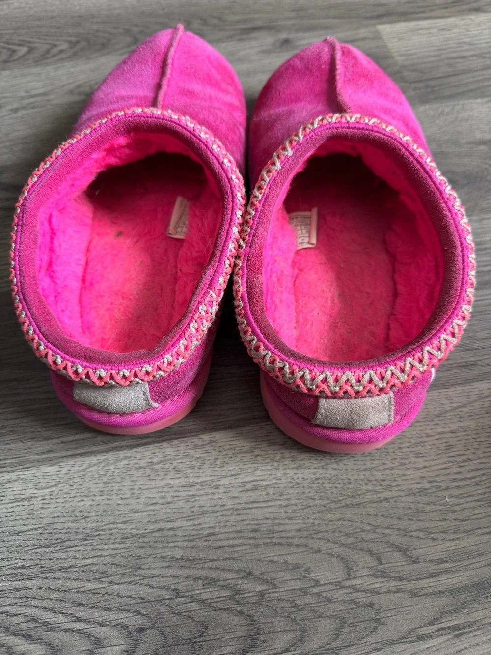 UGG Kids Pink Suede Slip-On Slipper shoes